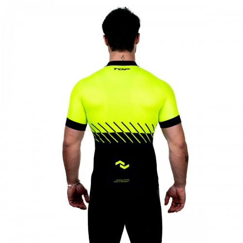 Cyklo dres pánsky Elastik Plus s krátkym rukávom čierno žltý