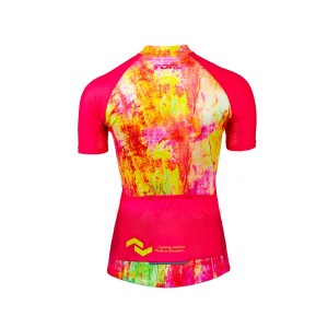 Cycling jersey women's elastic with short sleeves, colored
