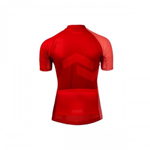 Cycling jersey women's elastic with short sleeves red