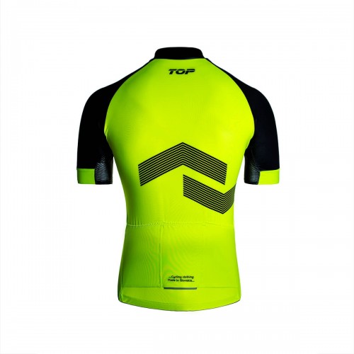 Cycling jersey men's elastic with short sleeves black yellow