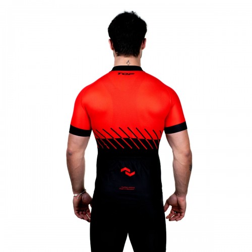 Men's cycling jersey Classic with short sleeves black orange